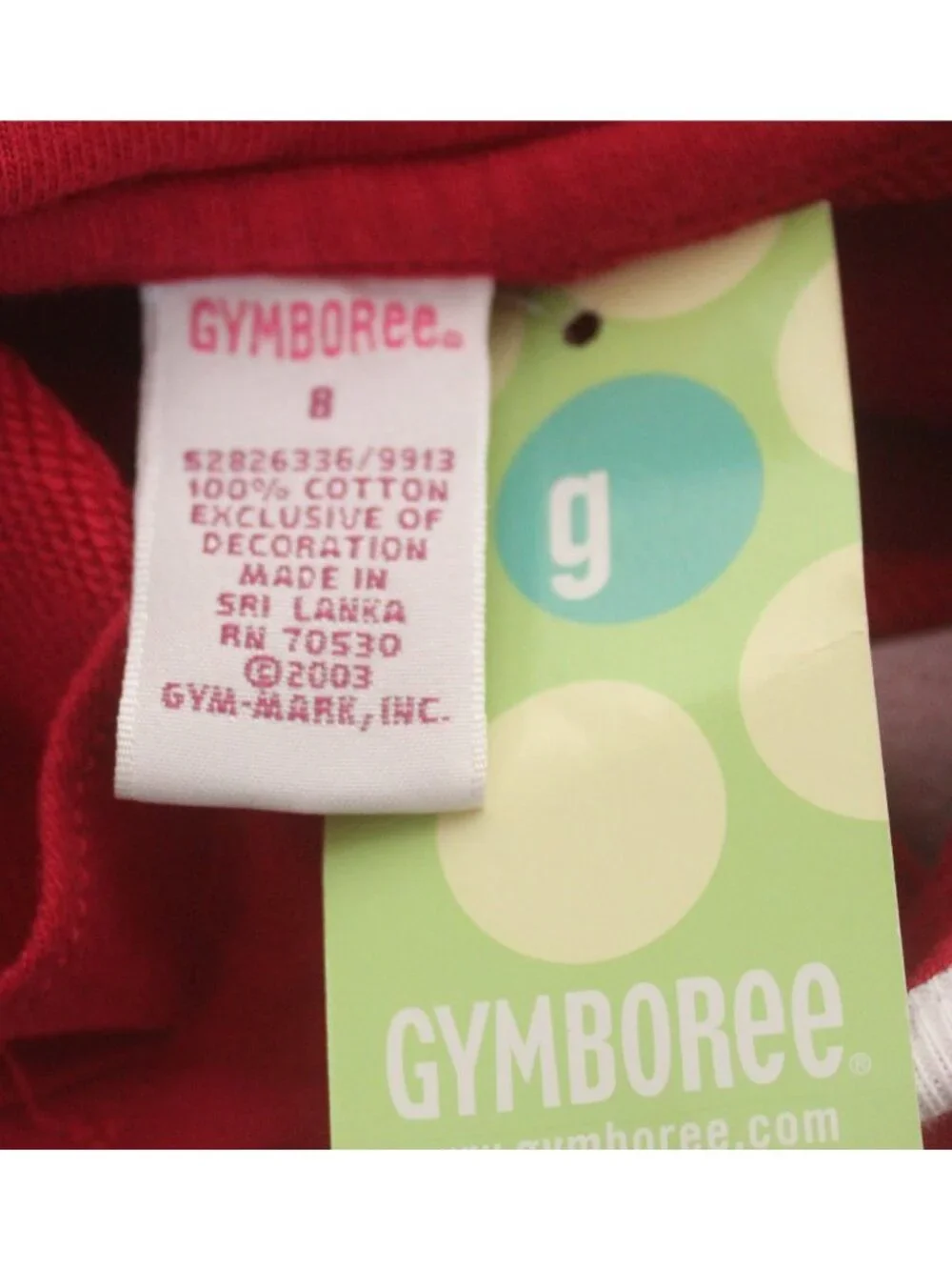 2003 Gymboree Whale Watching Red Long Shirt Sailor Collar sz 8 NOS Embroidered